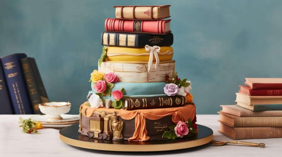 book theme cake idea